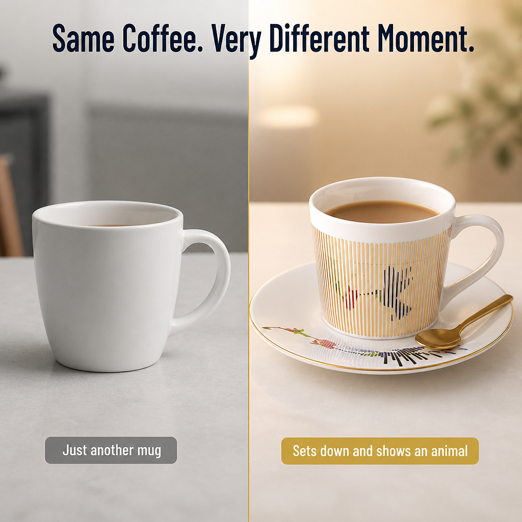 LumoraStream — Watch a Hidden Animal Appear the Moment Cup Meets Saucer