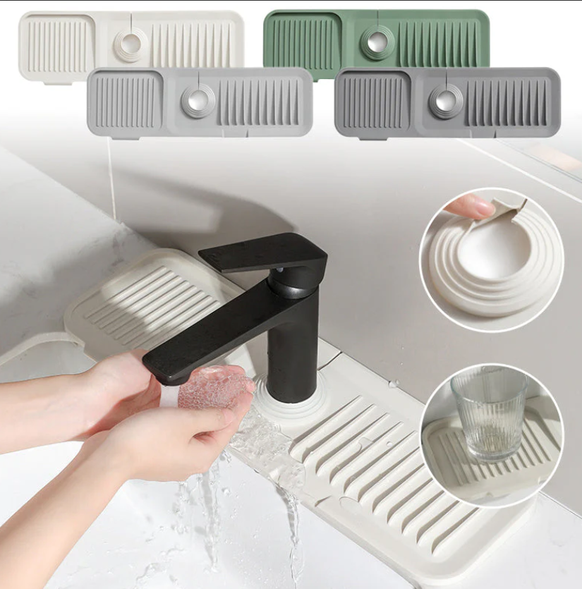 HydroGuardX — Sink Organizer Mat with Drain Tray for Kitchen & Bathroom Use