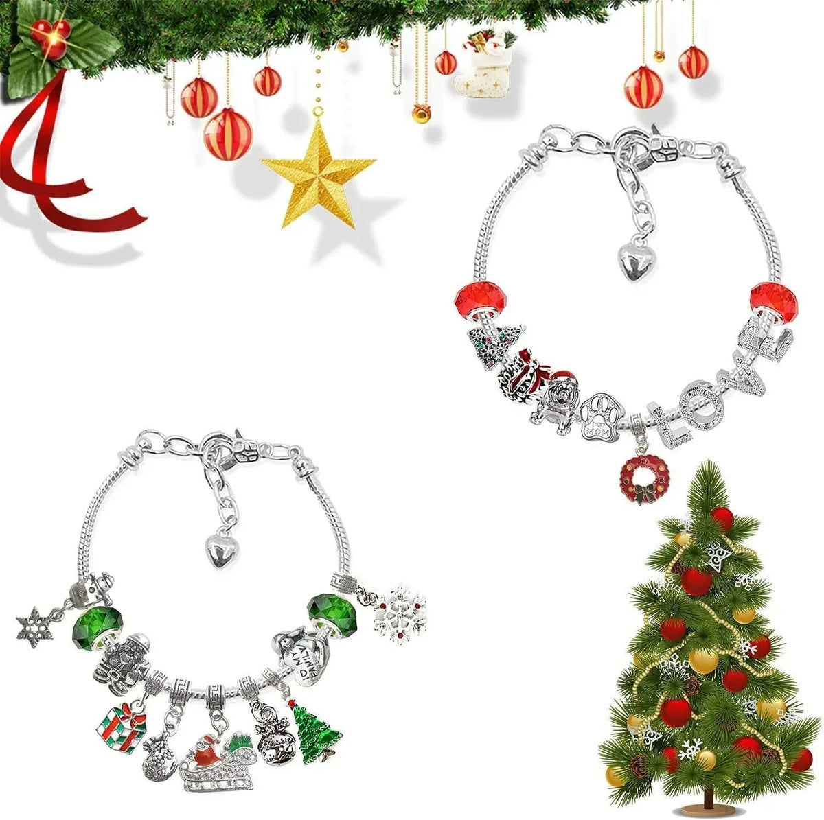 FestiveBracelet™ Charm-Filled Countdown Advent Calendar | 24-Day Holiday Charm Surprise