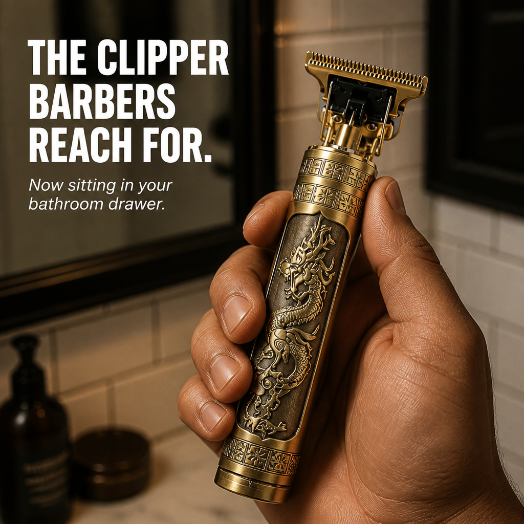 EdgeCraft™ Vintage T-Blade Trimmer — Line Up Fades & Edges Like a Pro Barber