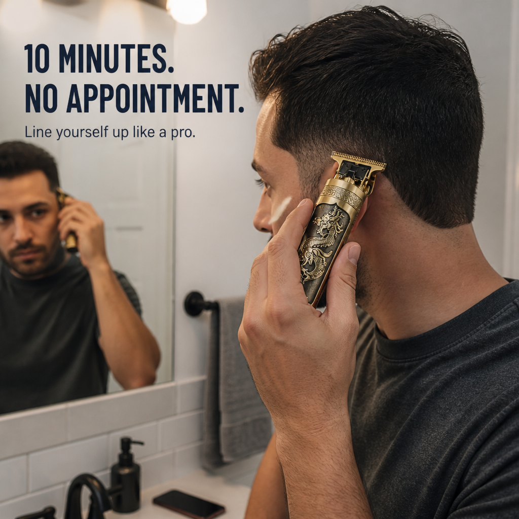 EdgeCraft™ Vintage T-Blade Trimmer — Line Up Fades & Edges Like a Pro Barber