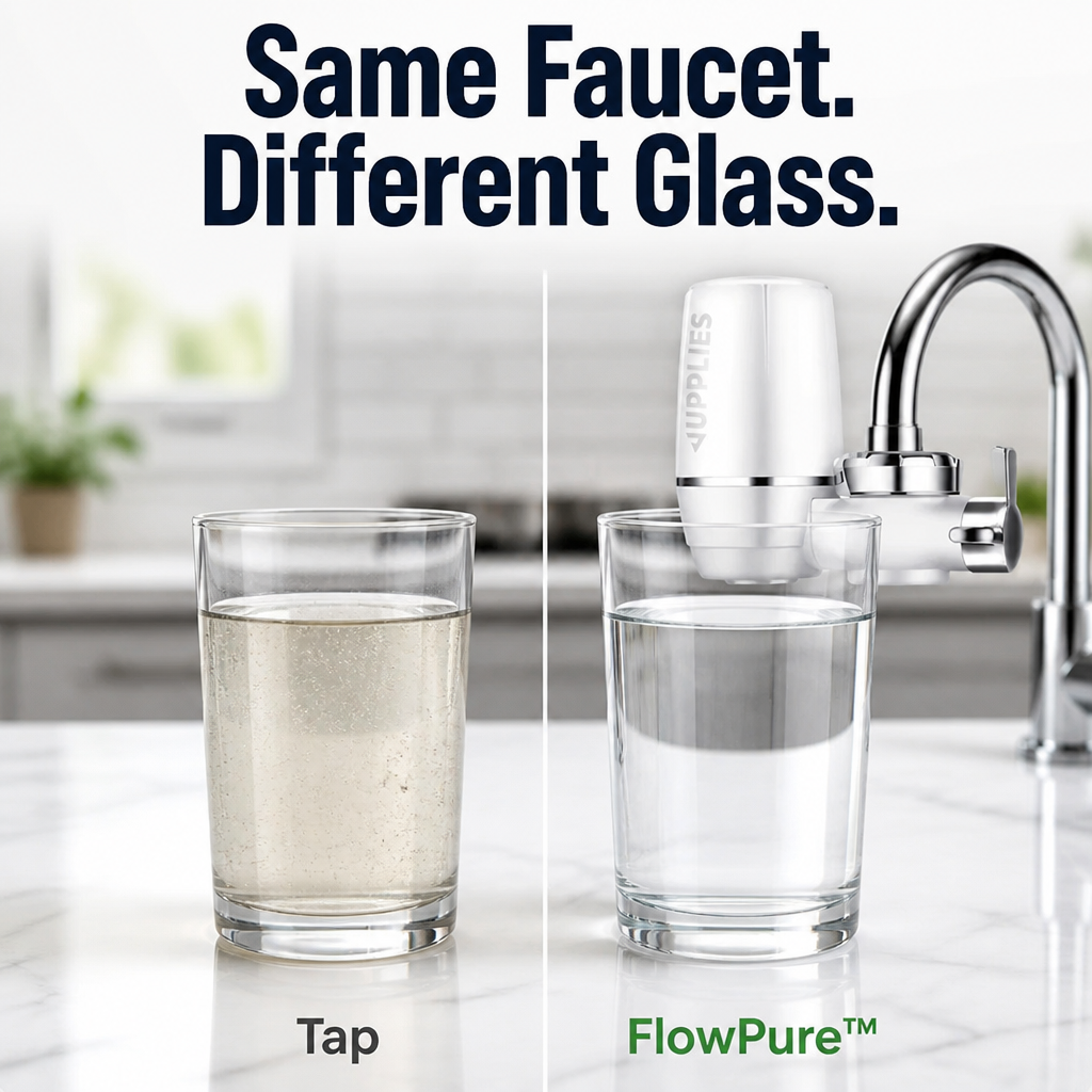 FlowPure™ — Strip Chlorine & Metal Taste from Your Tap in Under a Minute