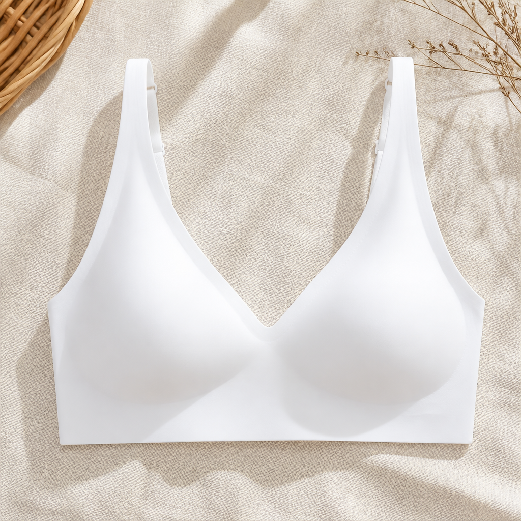 LumiFit™ – Wireless Seamless Bralette with Soft Padded V-Neck Cups