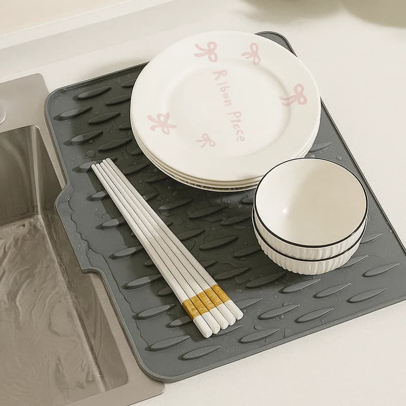 Drip Drying Mat | Dries Quicker Without Pools | Slanted, Heat Resistant | DrainMat