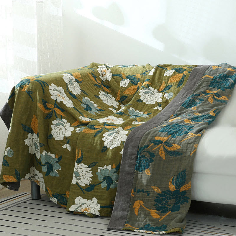 Ownkoti Olive Flower Printed Cotton Quilt - image 2
