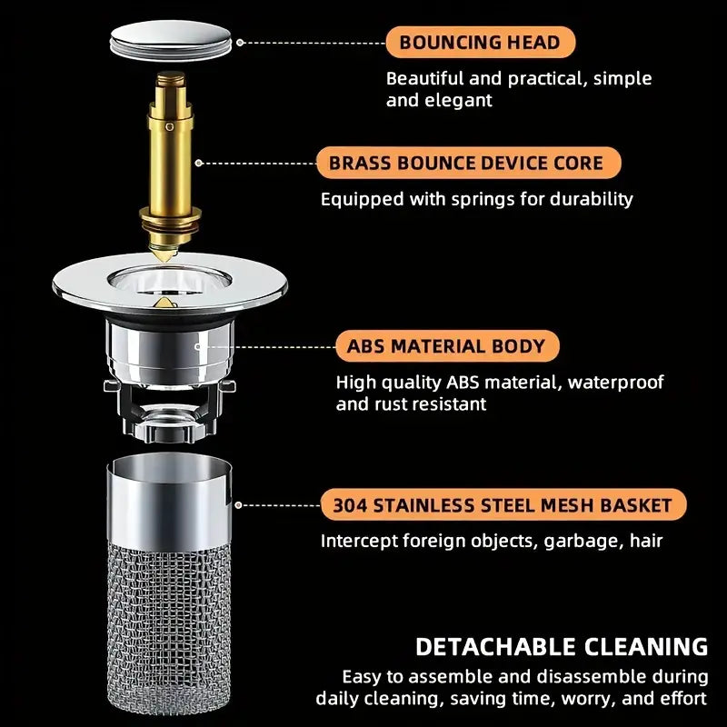 FlowGuard Stainless Steel Sink Drain Filter for Kitchen and Bathroom