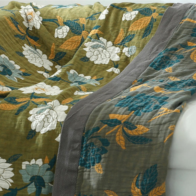 Ownkoti Olive Flower Printed Cotton Quilt - image 3