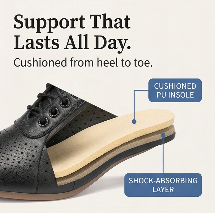 Aerella™ – Breathable Perforated Block Heel Lace Up Shoes