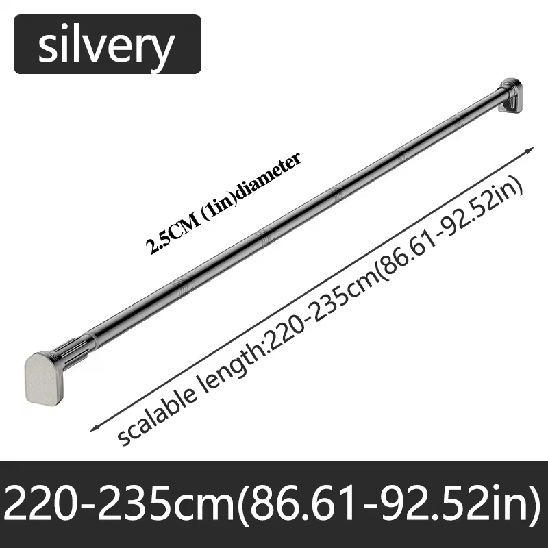 Drill-Free - Adjustable Tension Rod for Closet and Bathroom