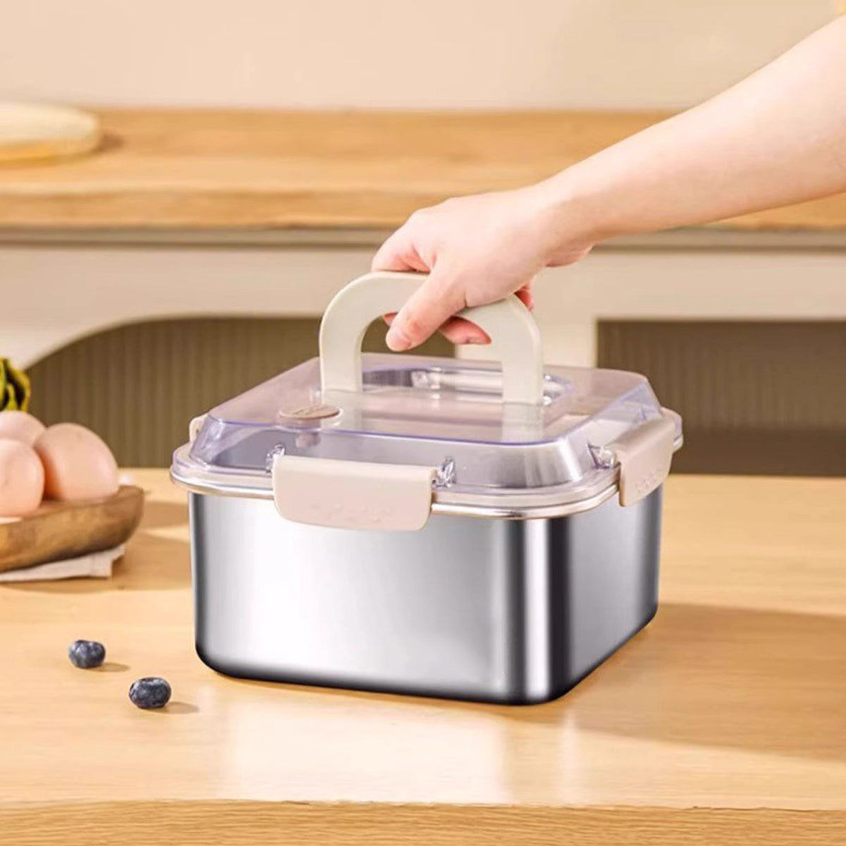 Food Storage Container in Stainless Steel with Airtight Seal