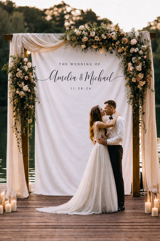 Custom Wedding Backdrop - The Wedding of Bride and Groom