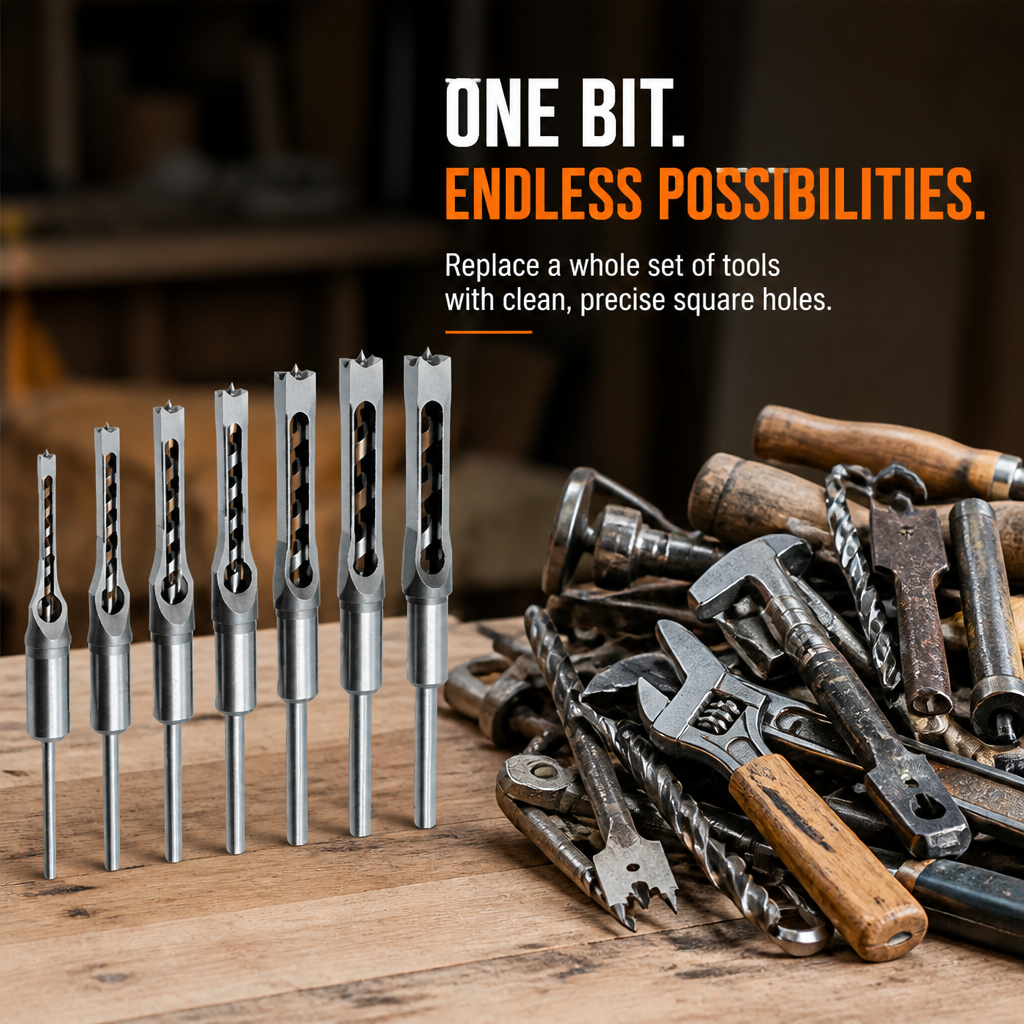 VeroEdge Square Hole Drill Bits — Effortless Precision for Flawless, Proud Craftsmanship