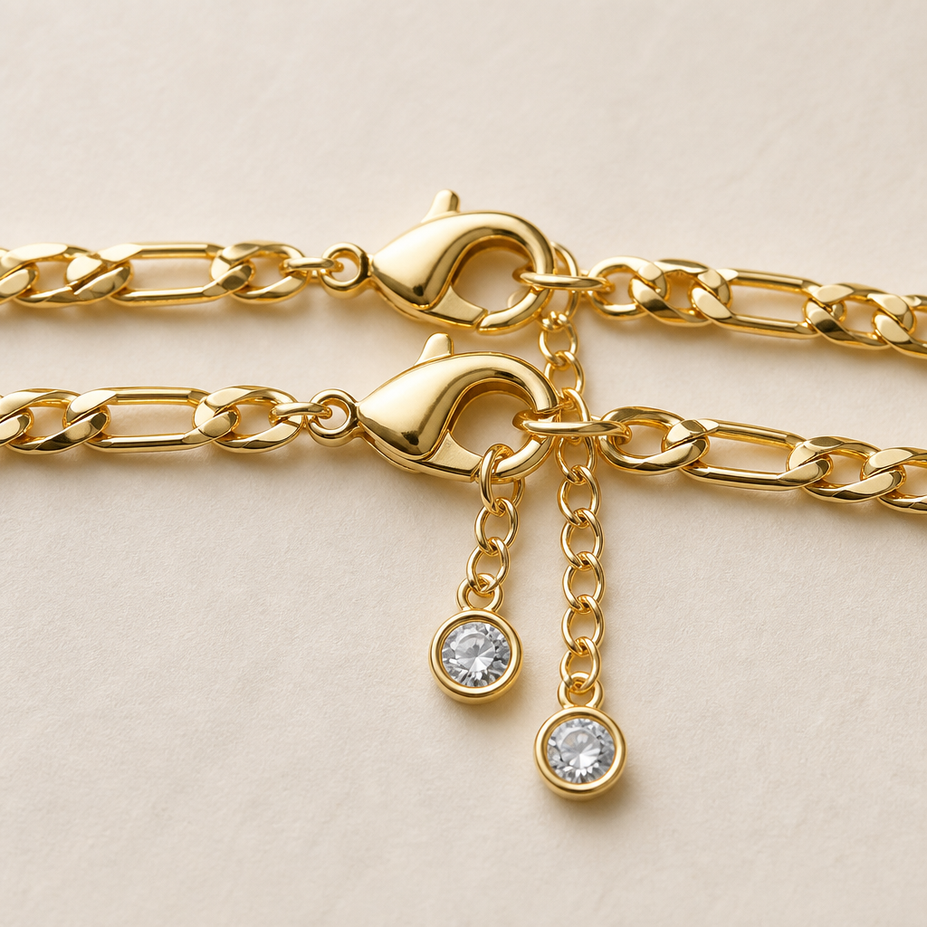 LumaLuxe – Layered Gold Initial Anklet with Rhinestone Letter Charm