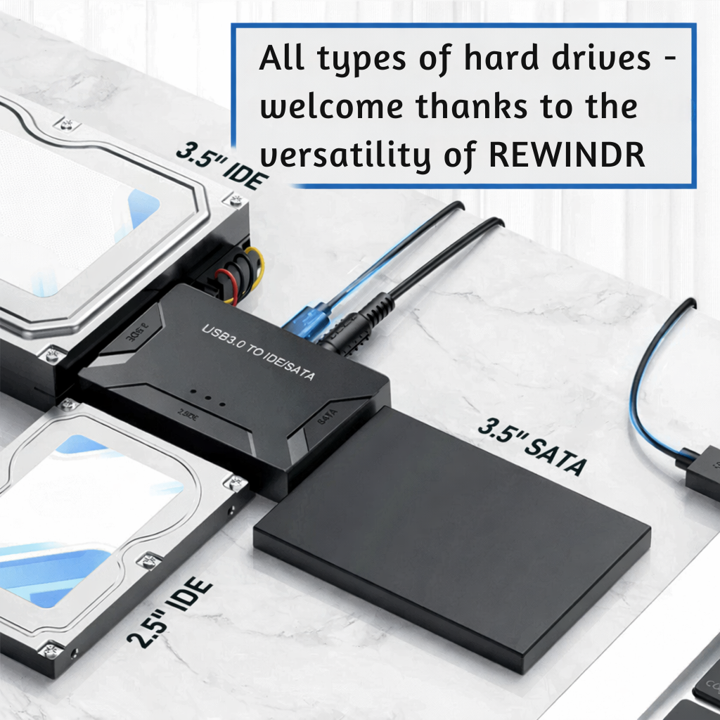 Hard Drive Converter USB | SATA & IDE Interface | Rapid Data Transfer | RecoverPro