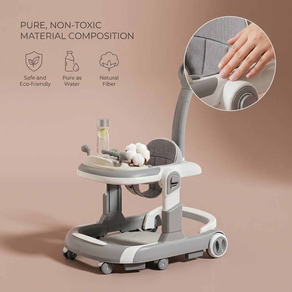Foldable Baby Walker Anti-Rollover Music | The Glide-Safe Pilot