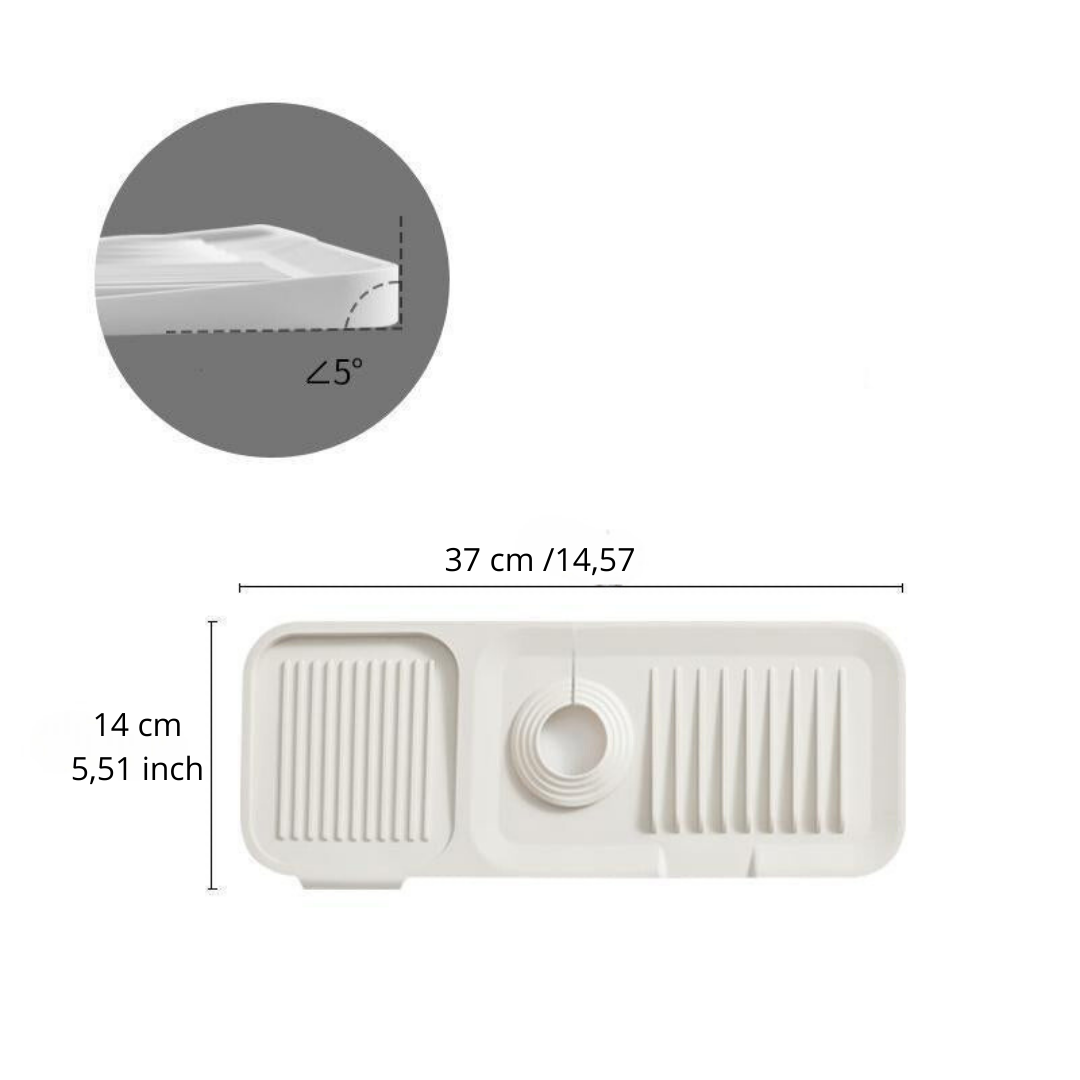 HydraGrip — Sink Splash Guard Mat with Drain Tray for Kitchen & Bathroom