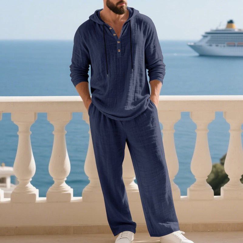 Drakescape™ – Relaxed Hooded Linen-Blend Two-Piece Set