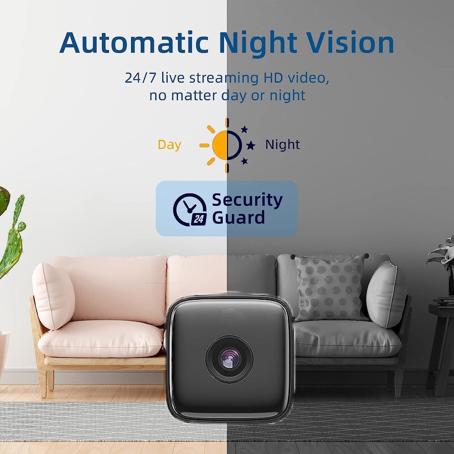 Indoor Surveillance Camera | Motion Sensing & Night Vision | Wi-Fi Enabled | SecureView