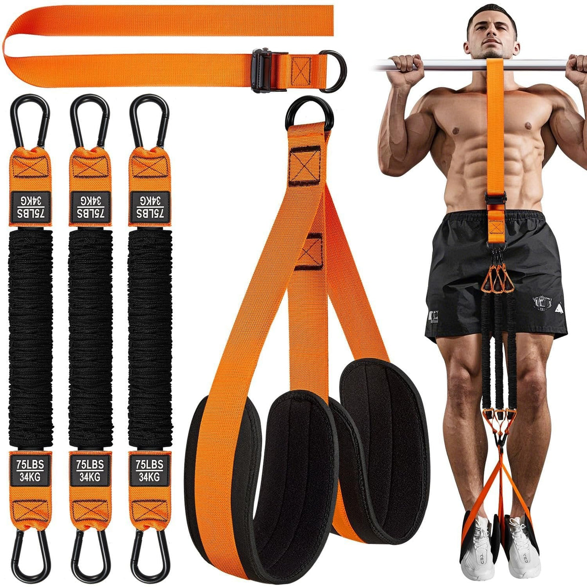 Pull-up assistance band with double foot system