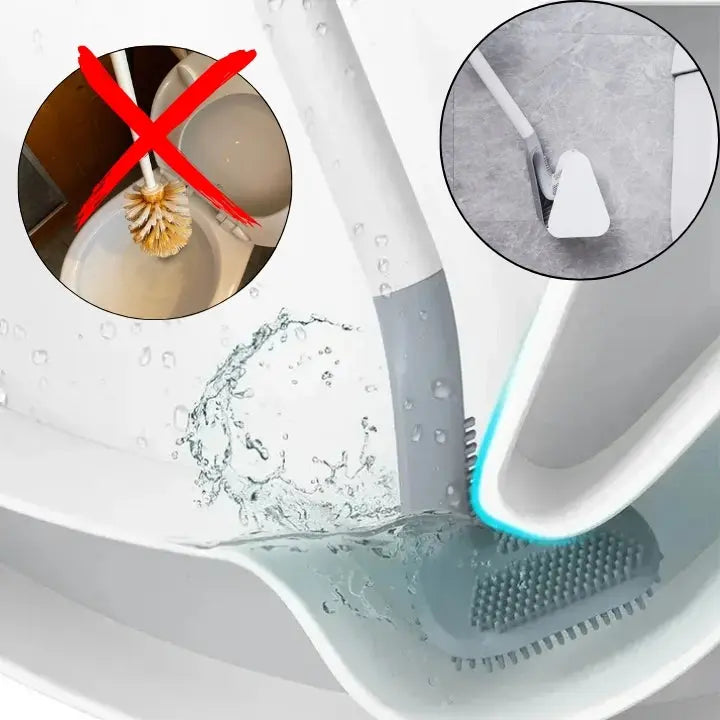 PureGuard Toilet Cleaning Brush with Silicone Head & Holder