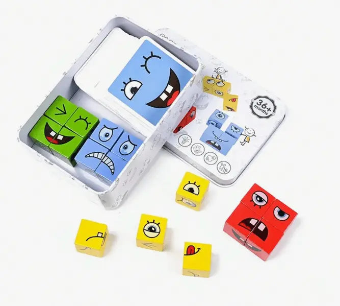 Arvilaro 3D Facial Expression Wooden Puzzle Game