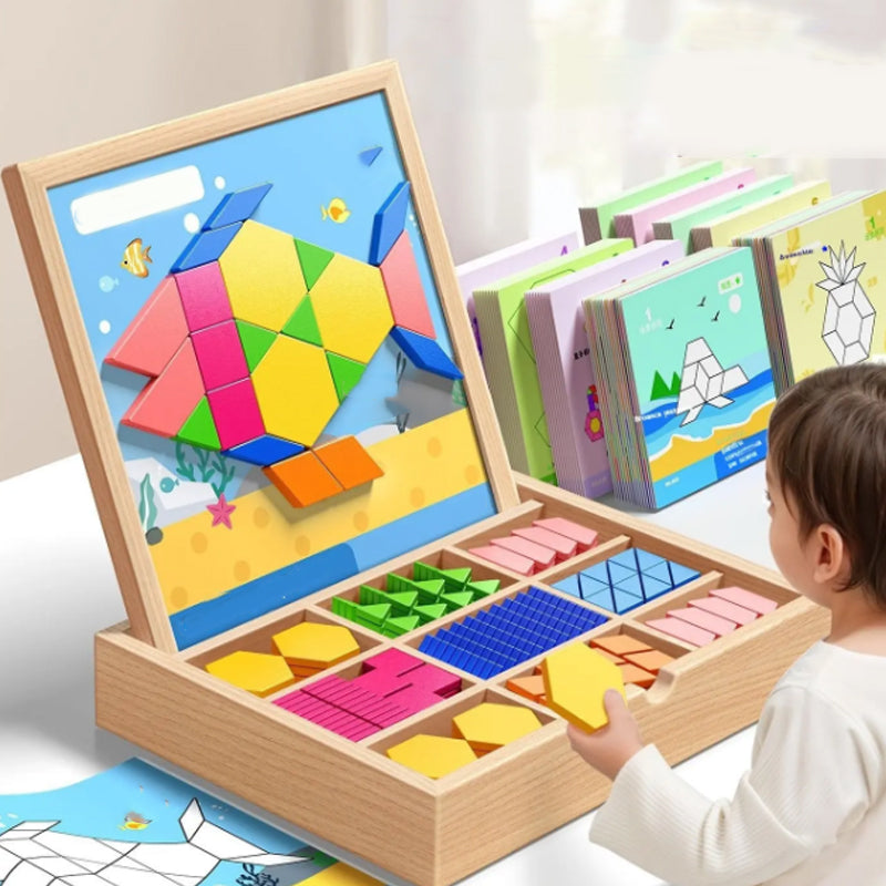 VivaBuilds Wooden Magnetic Block Set for Creative STEM Building