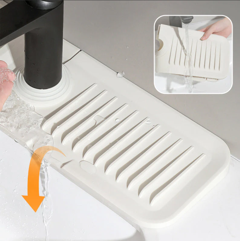 HydroGuardX — Sink Organizer Mat with Drain Tray for Kitchen & Bathroom Use