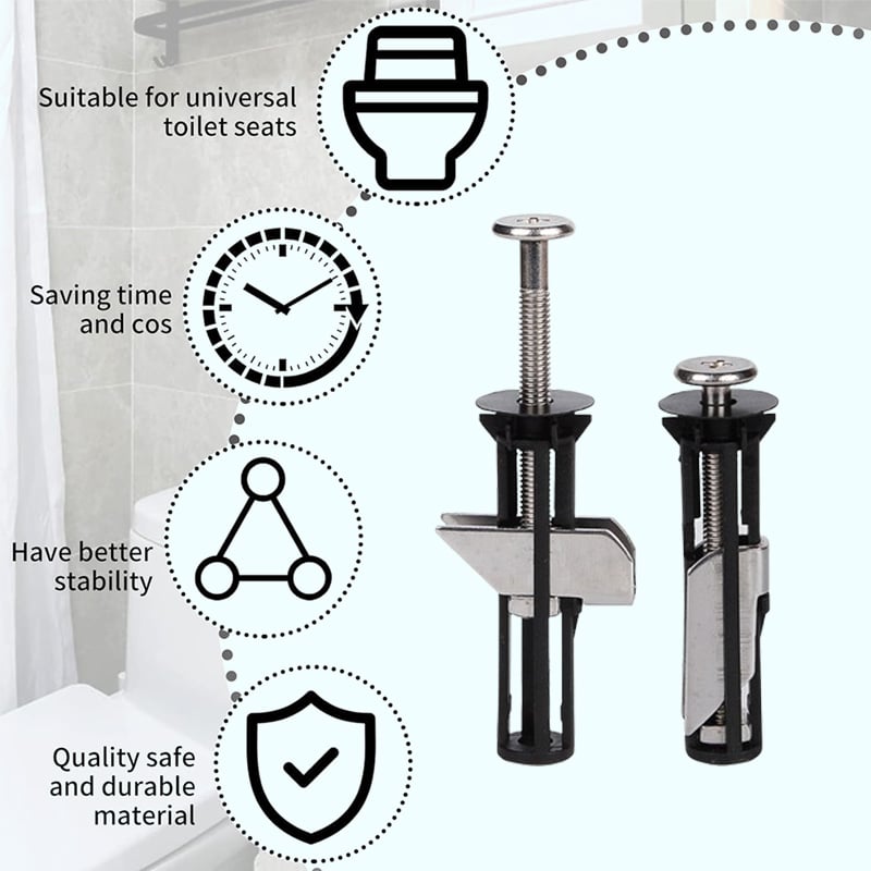 ToiLock - Heavy-Duty Toilet Seat Locking Bolts Set