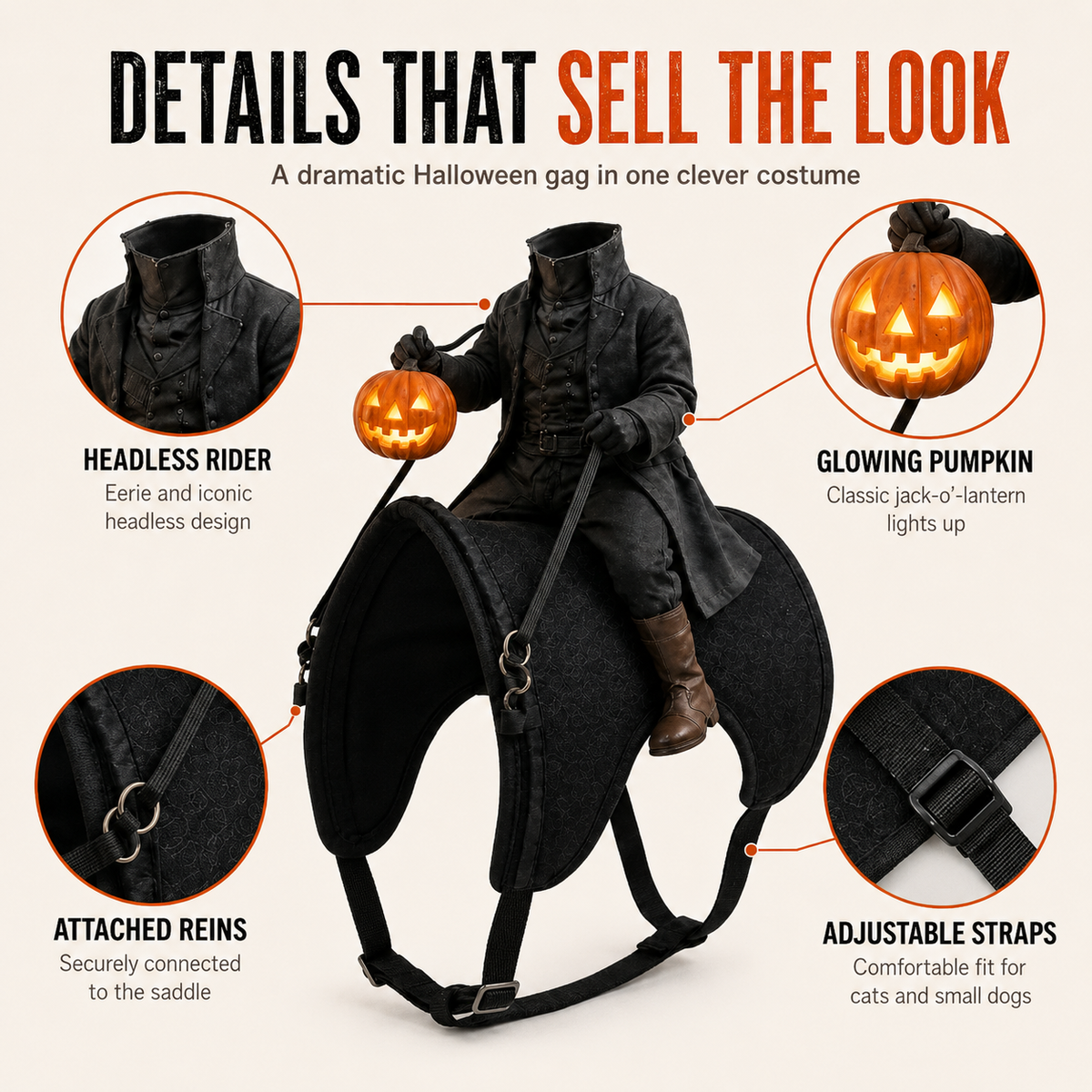 The Headless Horseman Rider Pet Costume