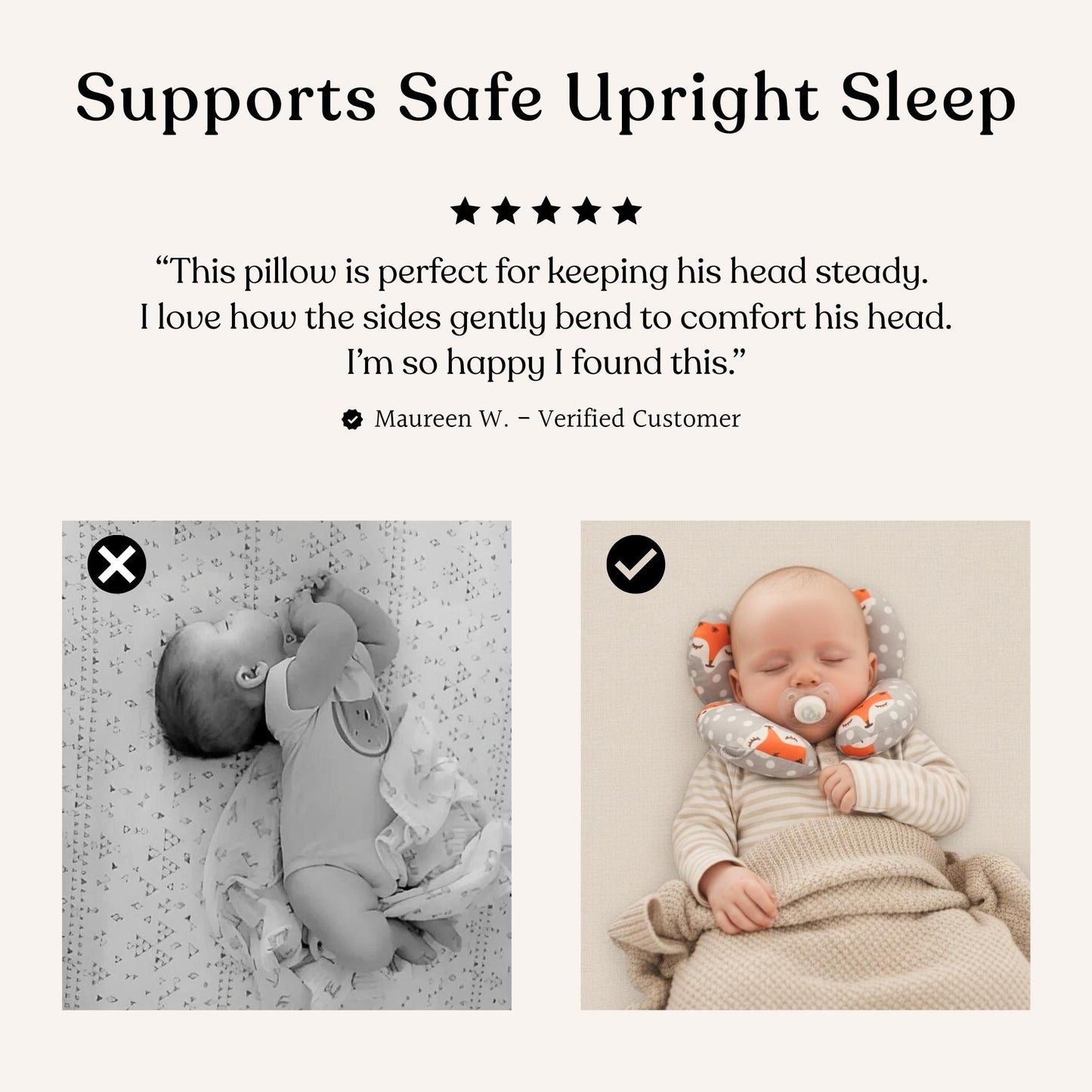 CozyComfort Baby Head Support Pillow