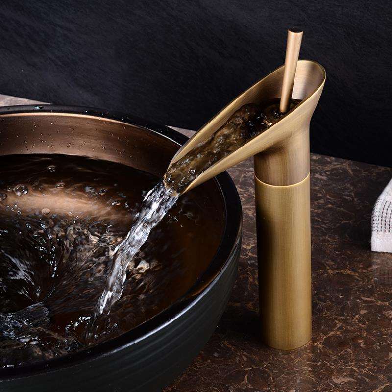 Royaleva Antique Waterfall Bathroom Sink Faucet Elegance
