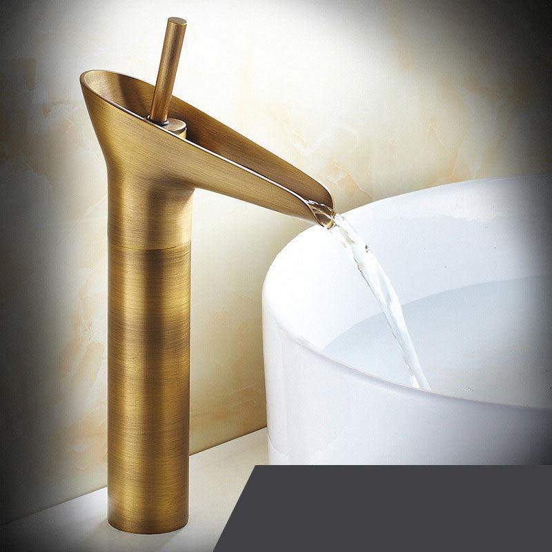 Royaleva Antique Waterfall Bathroom Sink Faucet Elegance