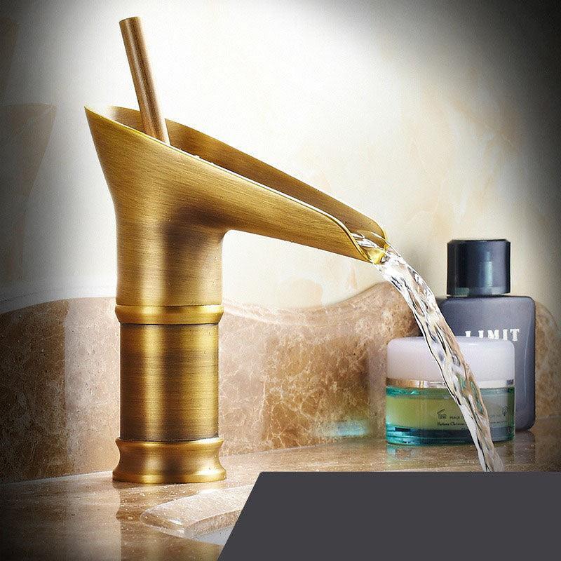 Royaleva Antique Waterfall Bathroom Sink Faucet Elegance