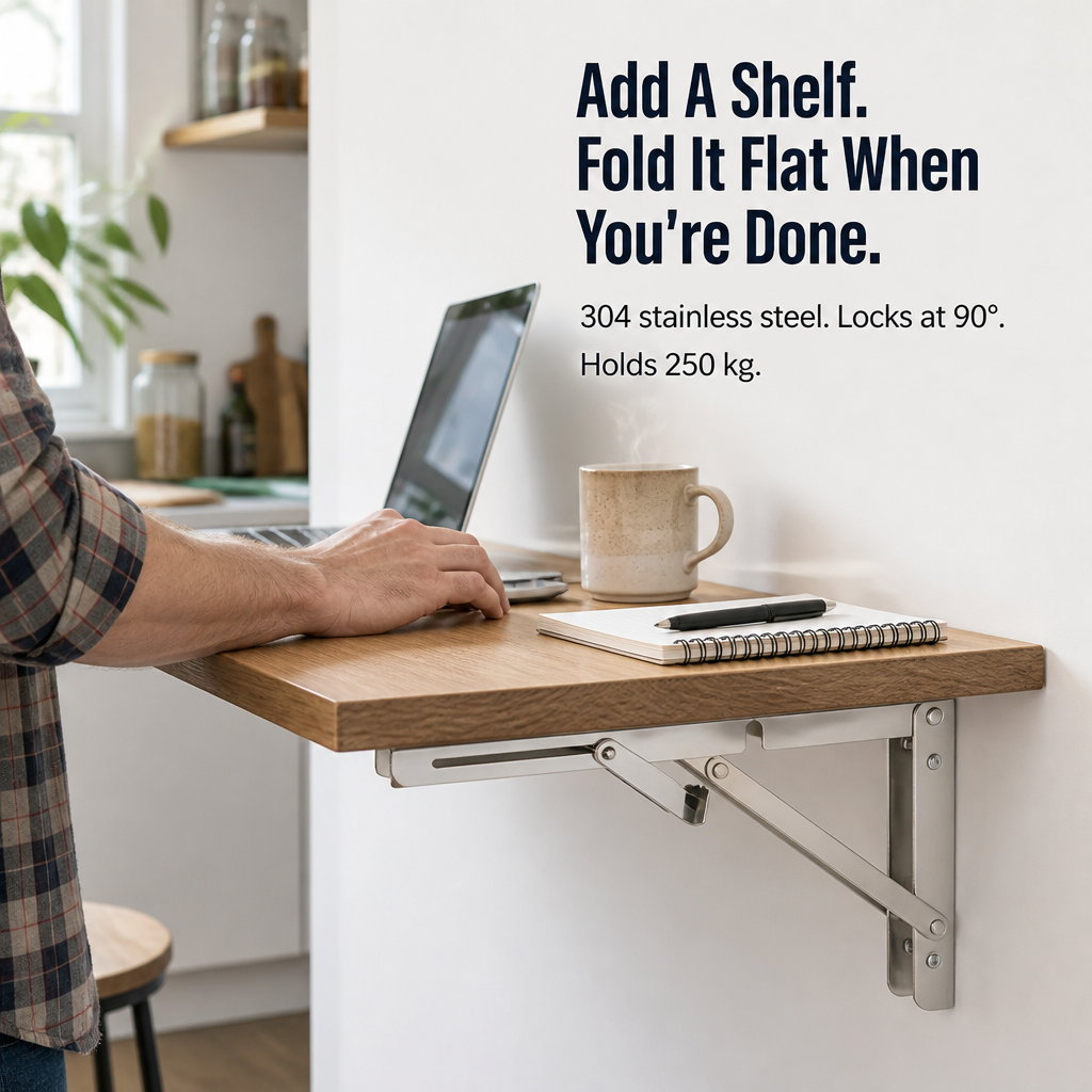 FlexiMount™ — Add Drop-Down Shelves That Hold 550 lbs and Fold Flat in Seconds