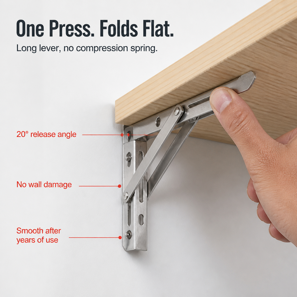 FlexiMount™ — Add Drop-Down Shelves That Hold 550 lbs and Fold Flat in Seconds