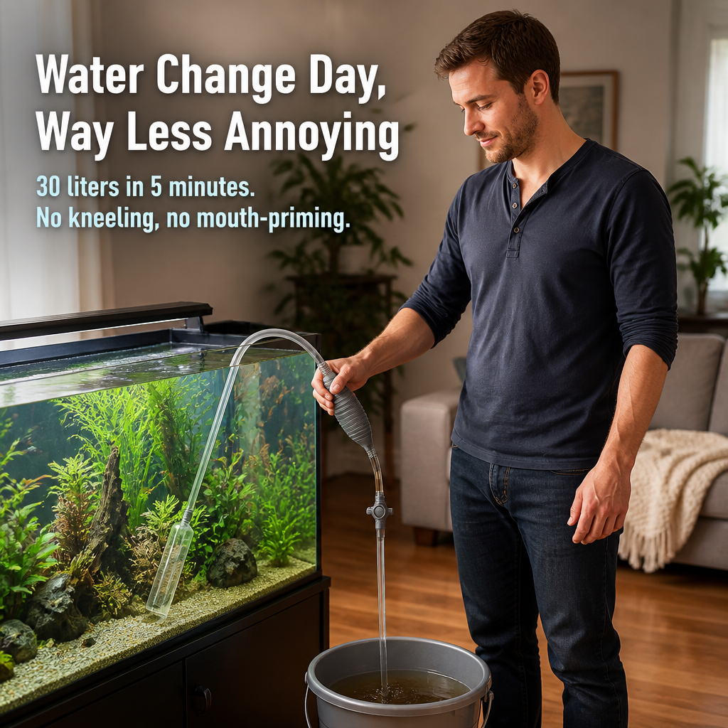 Flexora™ — Vacuum Your Tank in 5 Minutes Without Bending or Mouth-Priming