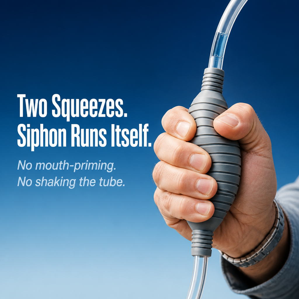 Flexora™ — Vacuum Your Tank in 5 Minutes Without Bending or Mouth-Priming