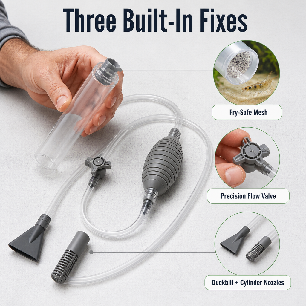 Flexora™ — Vacuum Your Tank in 5 Minutes Without Bending or Mouth-Priming