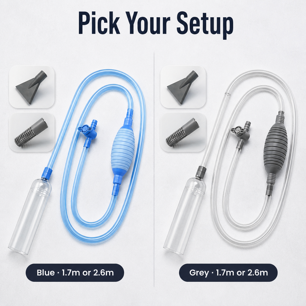 Flexora™ — Vacuum Your Tank in 5 Minutes Without Bending or Mouth-Priming