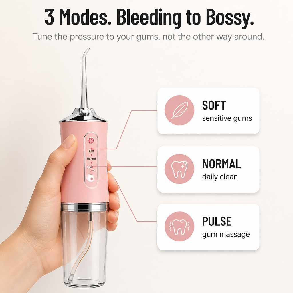HydraPulse™ — Blast Plaque & Bleeding-Gum Buildup Between Tight Teeth In Seconds