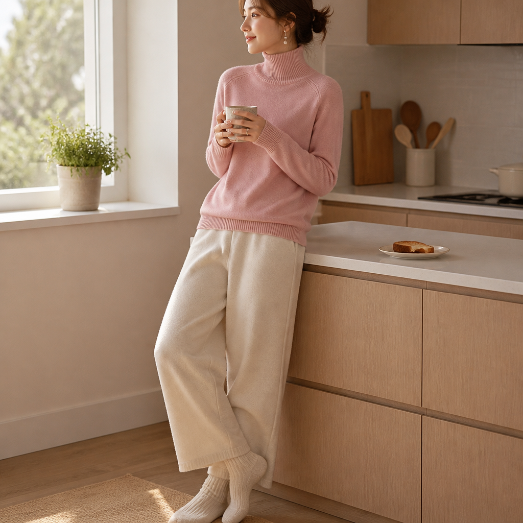 ArcticSilk™ – Cozy Relaxed-Fit Turtleneck Sweater with Ribbed Trim
