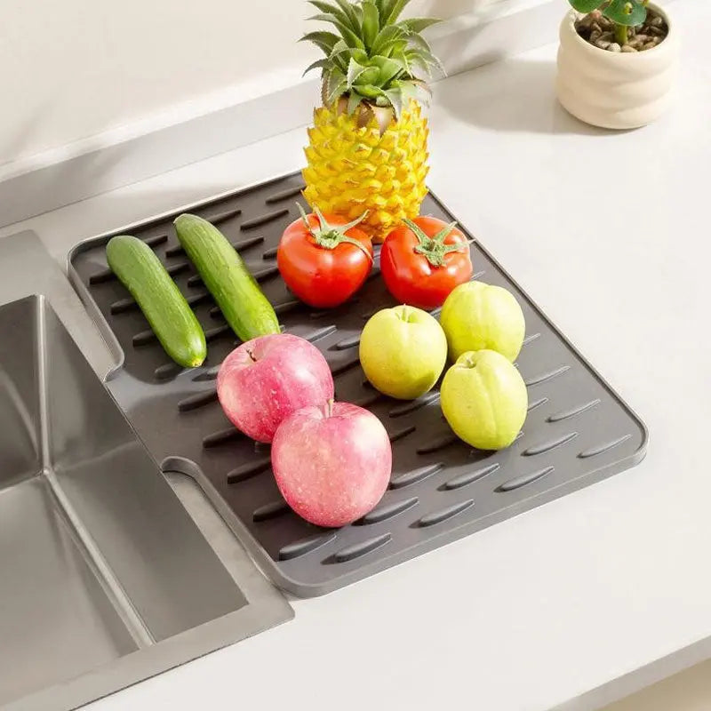 HydroShield Mat — Silicone Dish Drying Mat with Drain Design