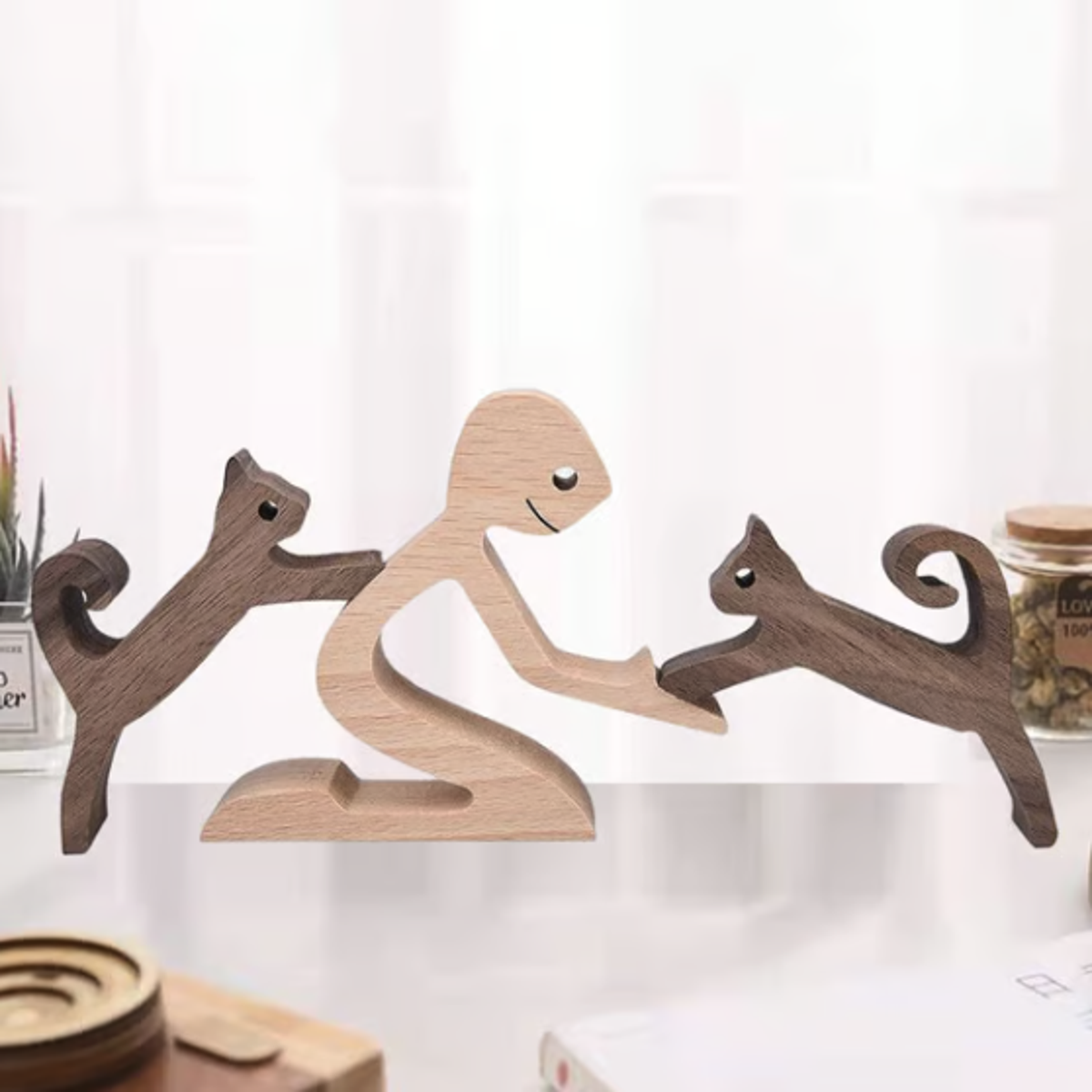 Handcrafted Wooden Sculpture for Animal Lovers