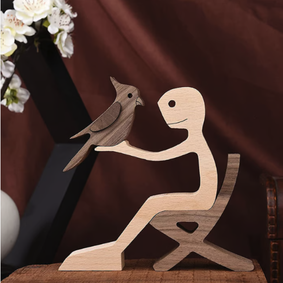 Handcrafted Wooden Sculpture for Animal Lovers