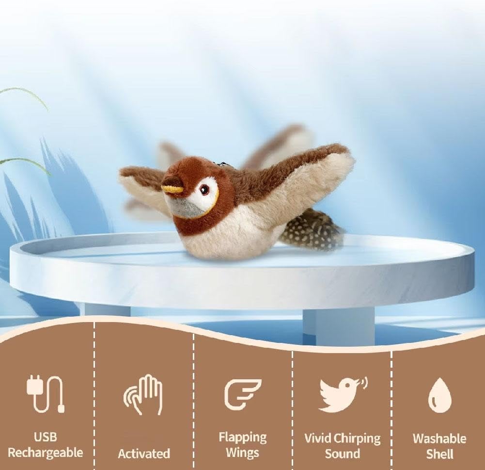 FierceFlyer — Interactive Cat Toy Bird with Flapping Wings & Rechargeable Design