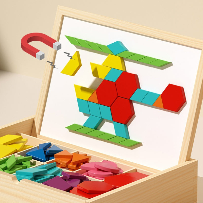VivaBuilds Wooden Magnetic Block Set for Creative STEM Building