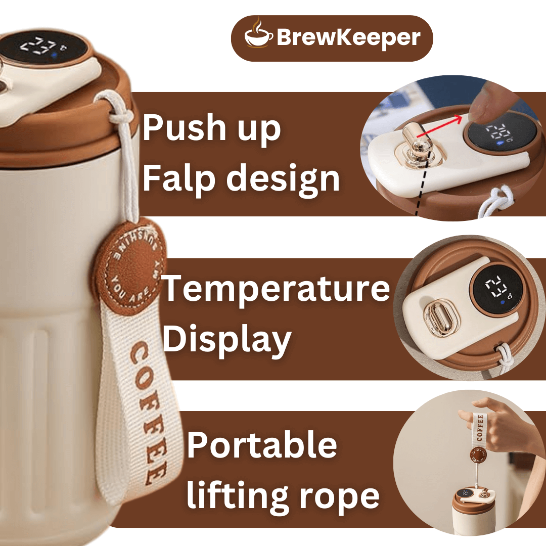 BrewKeeper™ – Insulated Coffee Mug with Real-Time LED Temperature Display