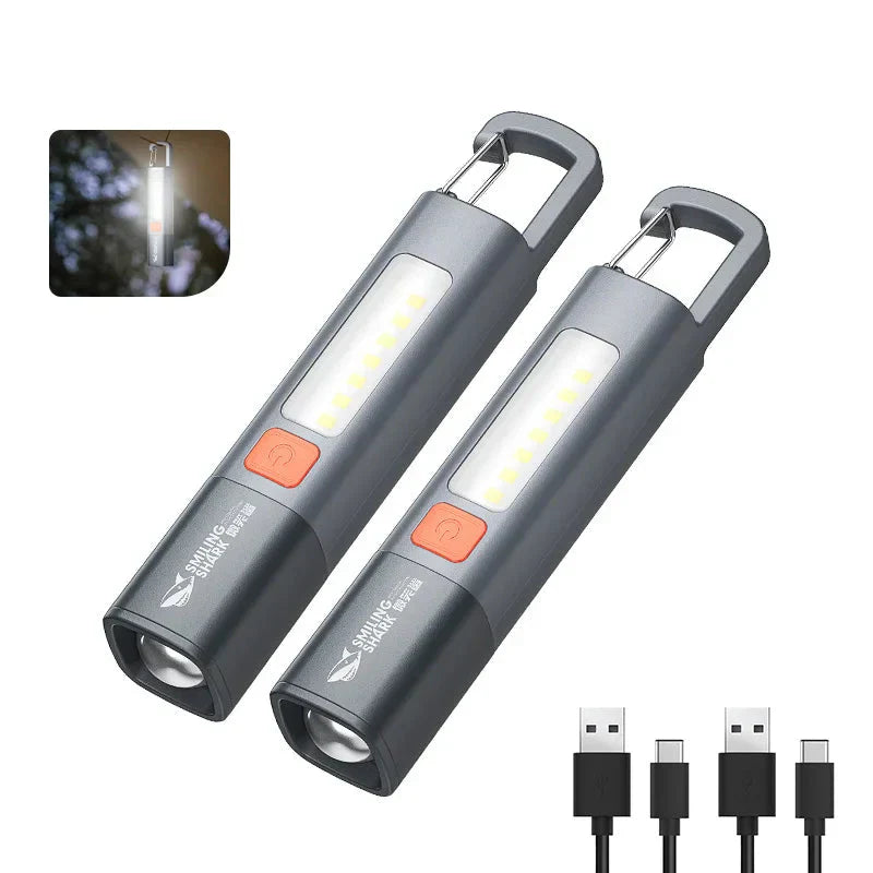 Mini LED Flashlight with Hook - Ultra Bright Portable Light