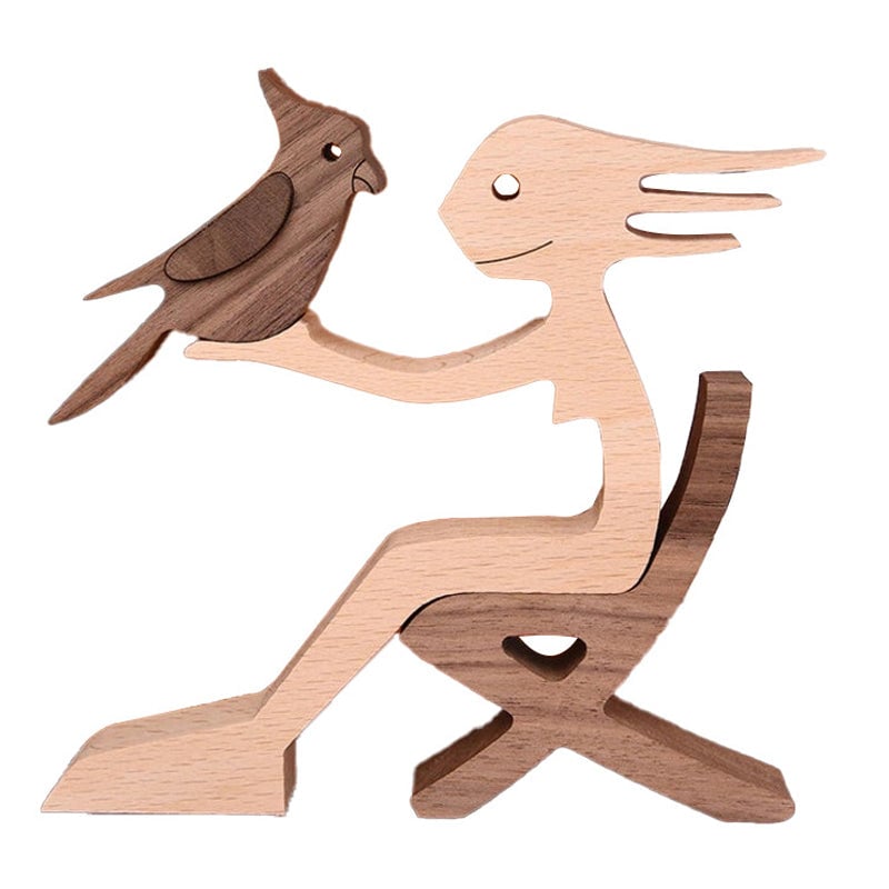 Handcrafted Wooden Sculpture for Animal Lovers