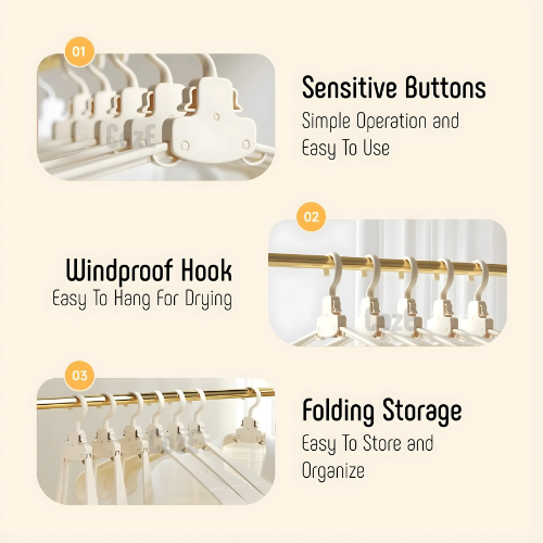 ClaspGuard — Foldable Clothes Hanger with Collar Support